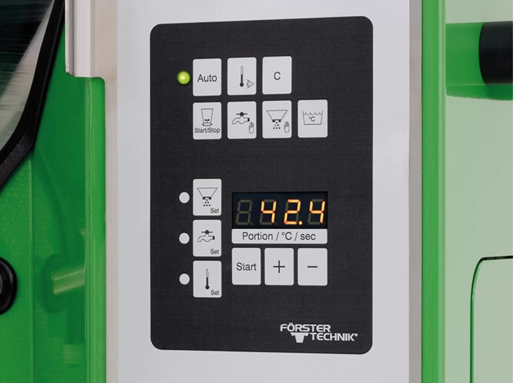 Affichage 7 segments sur le distributeur automatique pour agneaux de Förster-Technik – Utilisation facile et intuitive pour une gestion pratique de l'alimentation.